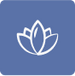 Lotus Symbol in weiß auf blauem quadratischem Icon